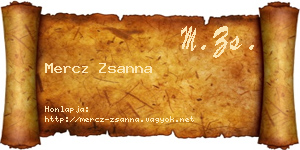Mercz Zsanna névjegykártya
